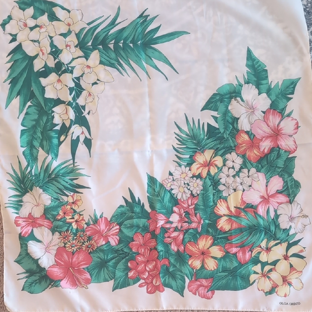 Olga Greco Floral Print Scarf